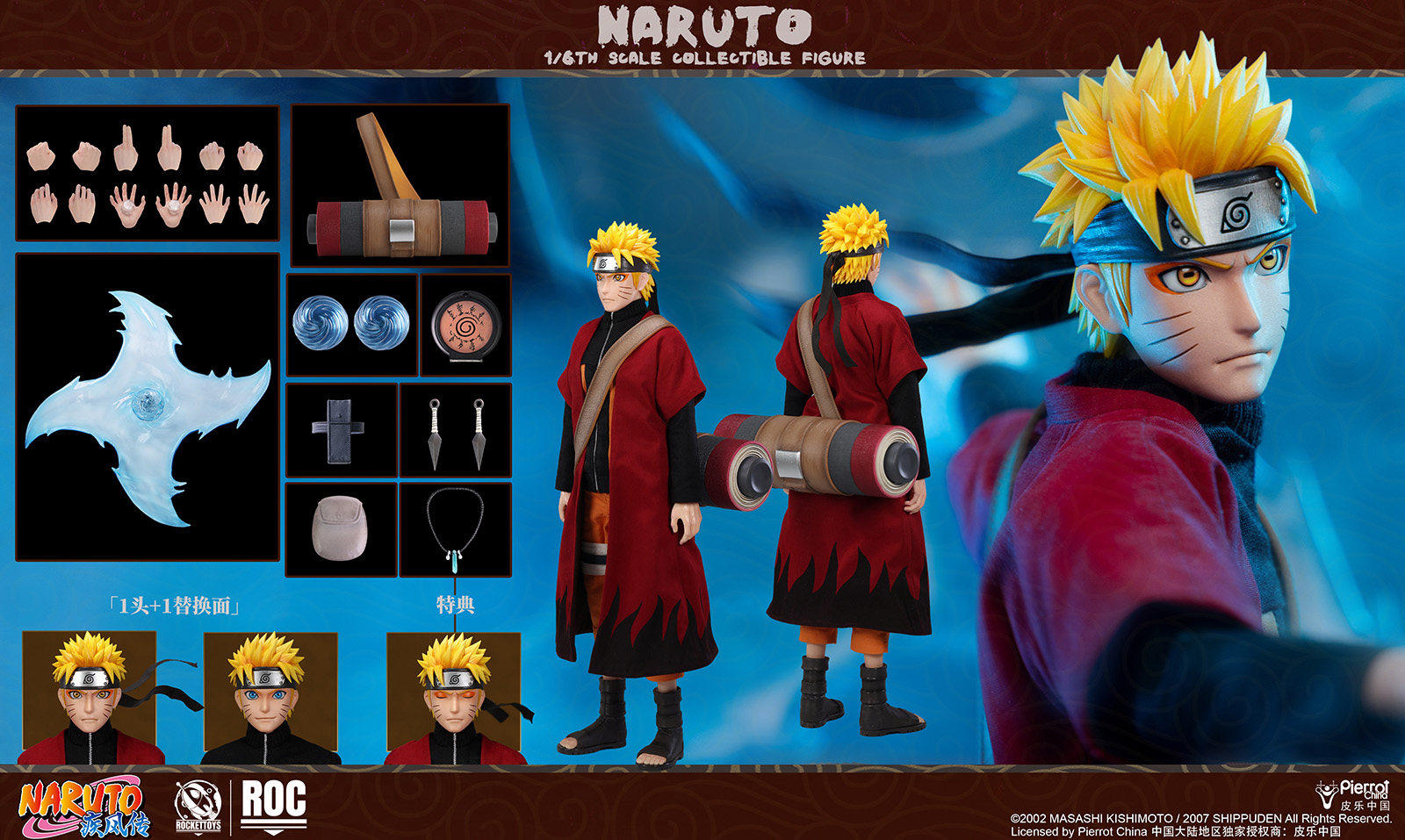 Rocket Toys - 1:6 Uzumaki Naruto Sage Mode Action Figure - inshobby.com