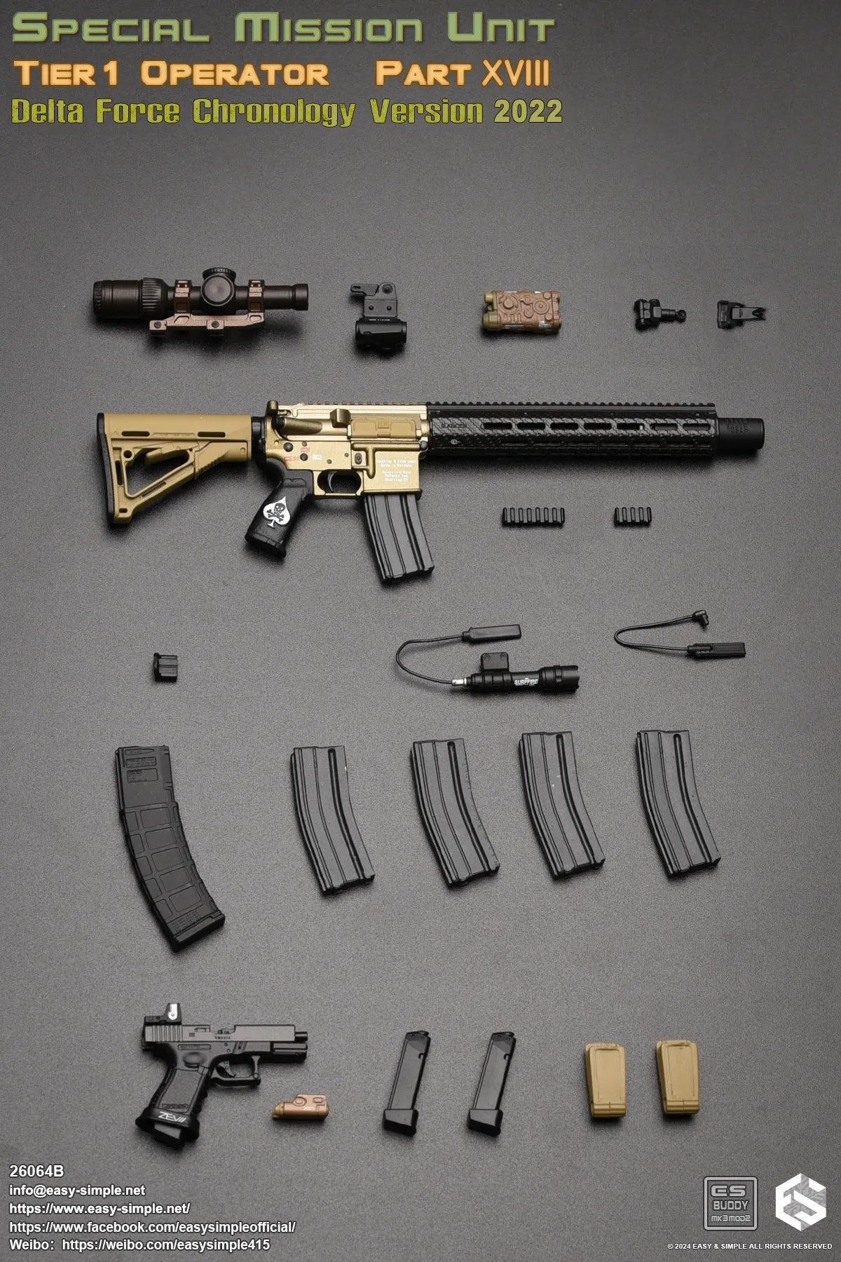 Easy & Simple - 1:6 Tier 1 Operator Part XVIII Delta Force Chronology 2022 Action Figure (Version B) - inshobby.com