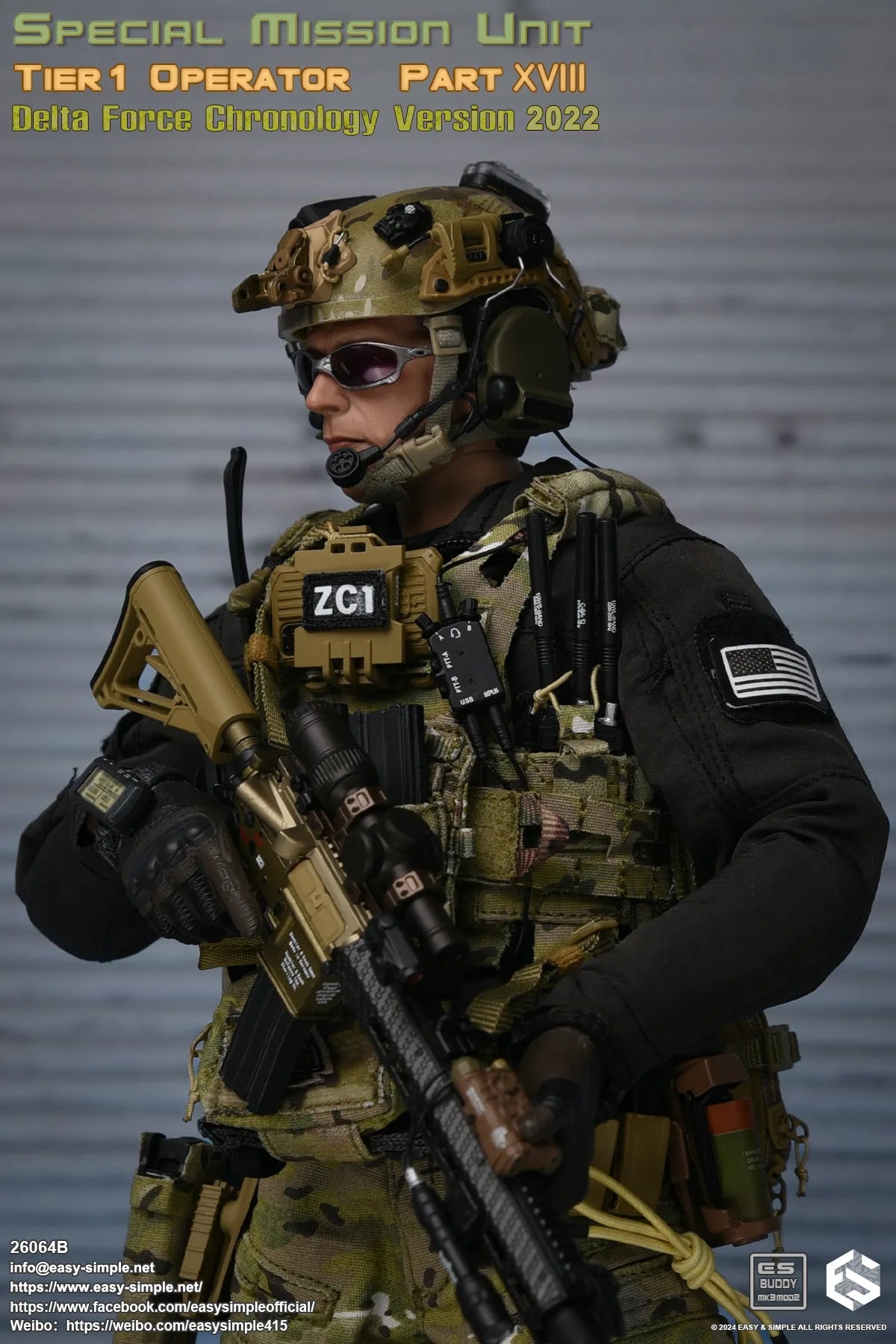 Easy & Simple - 1:6 Tier 1 Operator Part XVIII Delta Force Chronology 2022 Action Figure (Version B) - inshobby.com