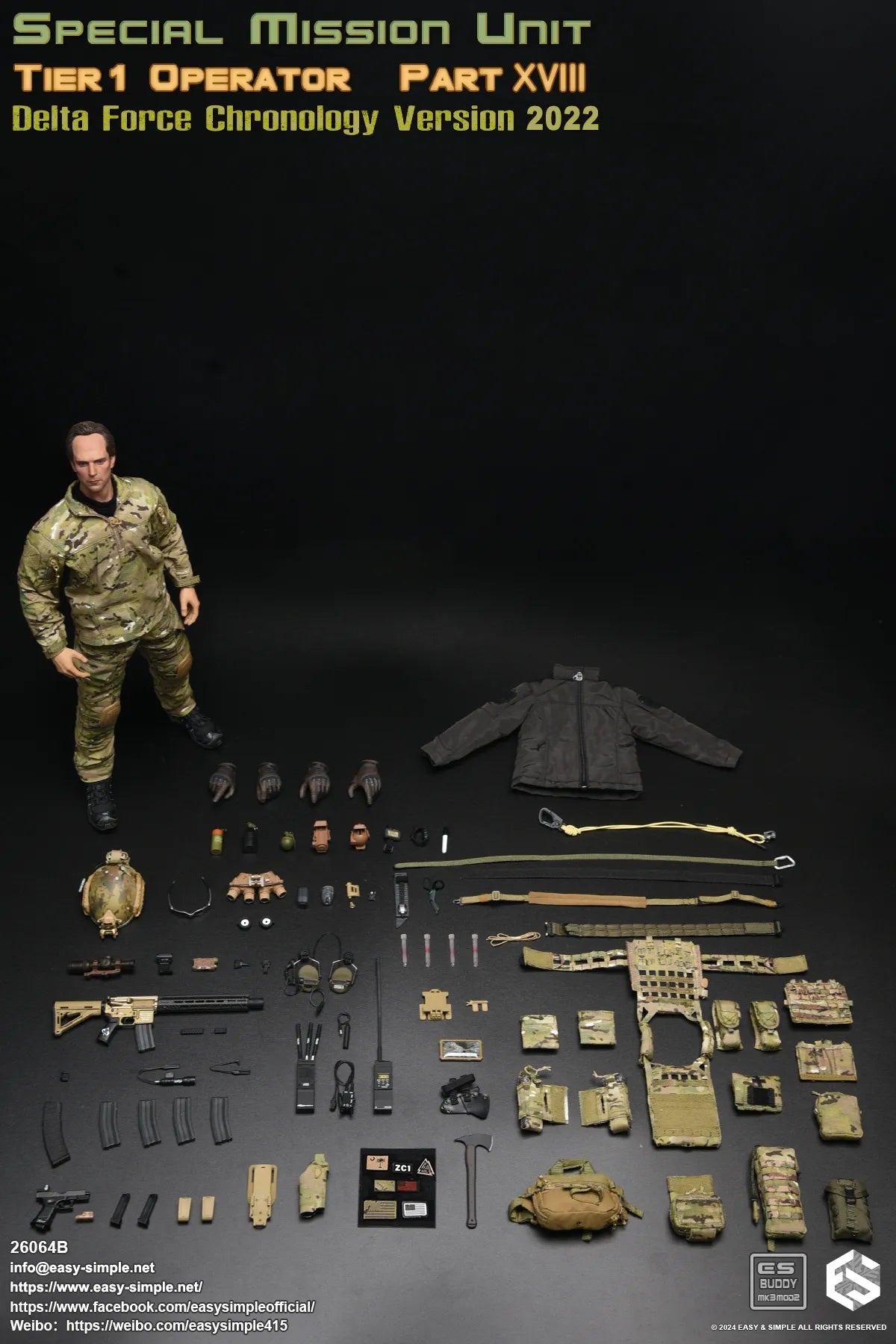 Easy & Simple - 1:6 Tier 1 Operator Part XVIII Delta Force Chronology 2022 Action Figure (Version B) - inshobby.com