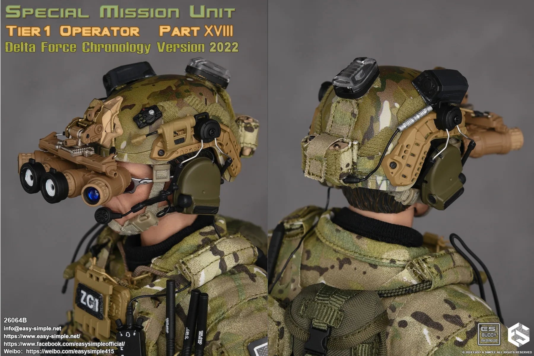 Easy & Simple - 1:6 Tier 1 Operator Part XVIII Delta Force Chronology 2022 Action Figure (Version B) - inshobby.com