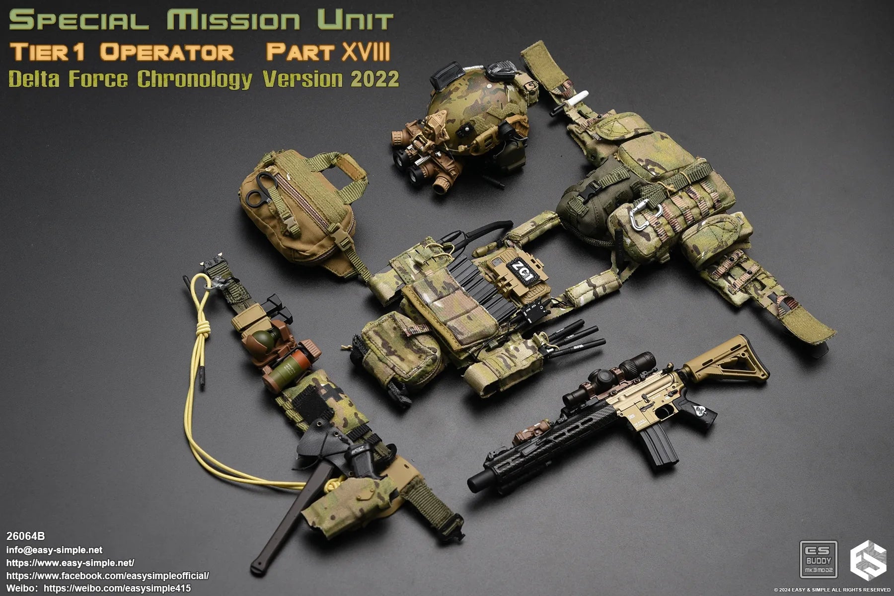 Easy & Simple - 1:6 Tier 1 Operator Part XVIII Delta Force Chronology 2022 Action Figure (Version B) - inshobby.com