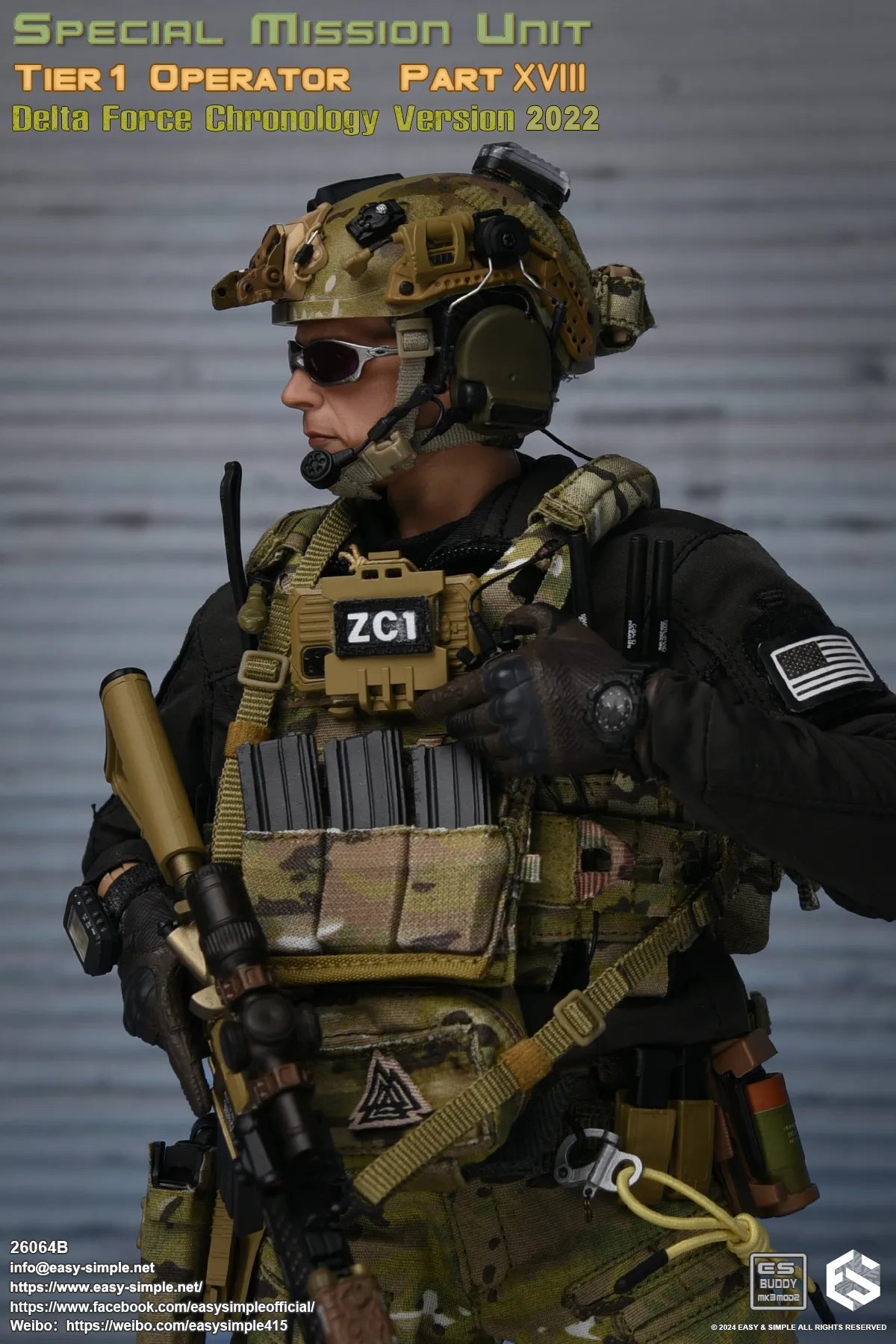 Easy & Simple - 1:6 Tier 1 Operator Part XVIII Delta Force Chronology 2022 Action Figure (Version B) - inshobby.com