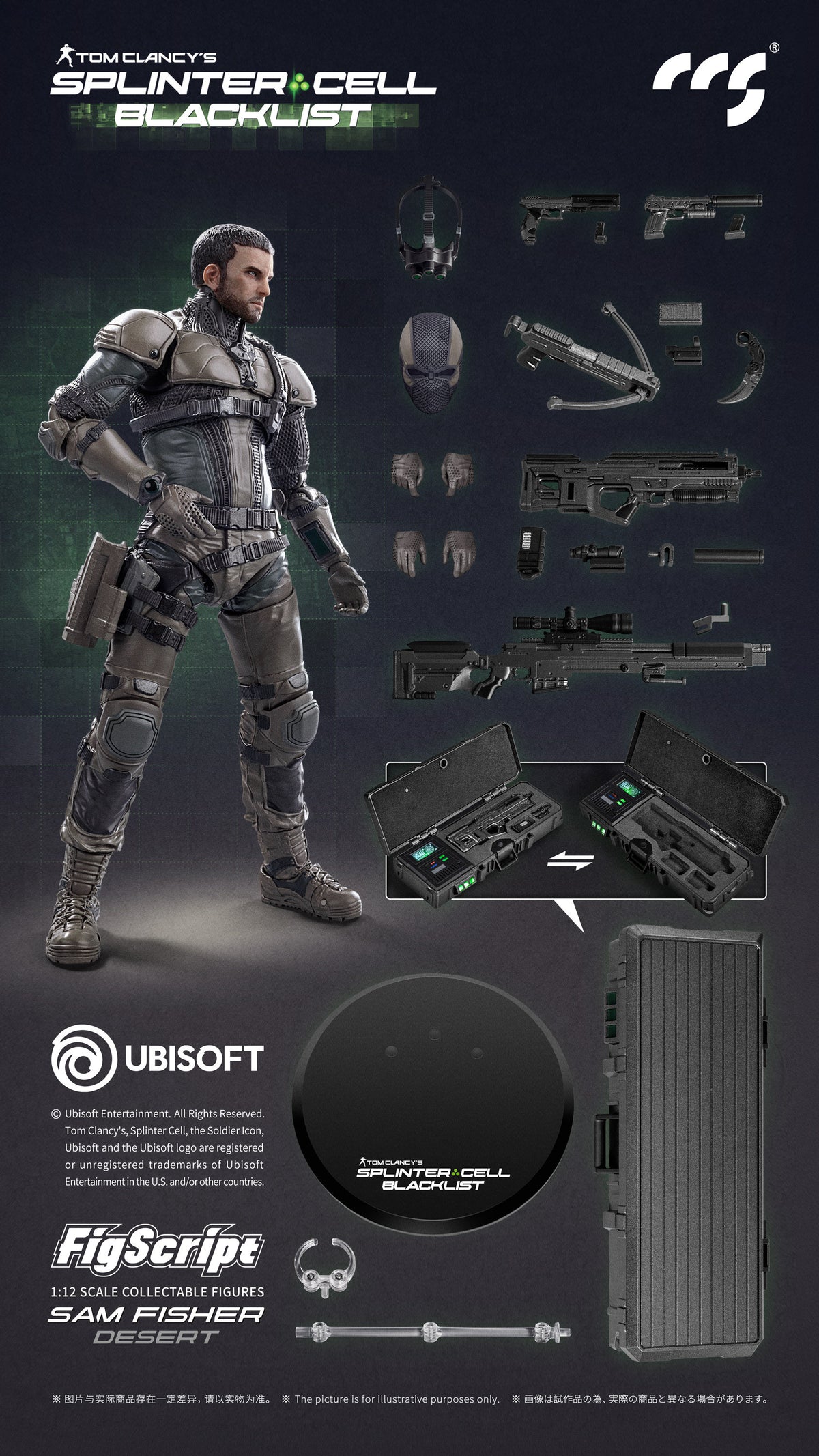 1:12 Sam Fisher Desert Version FigScript Action Figure