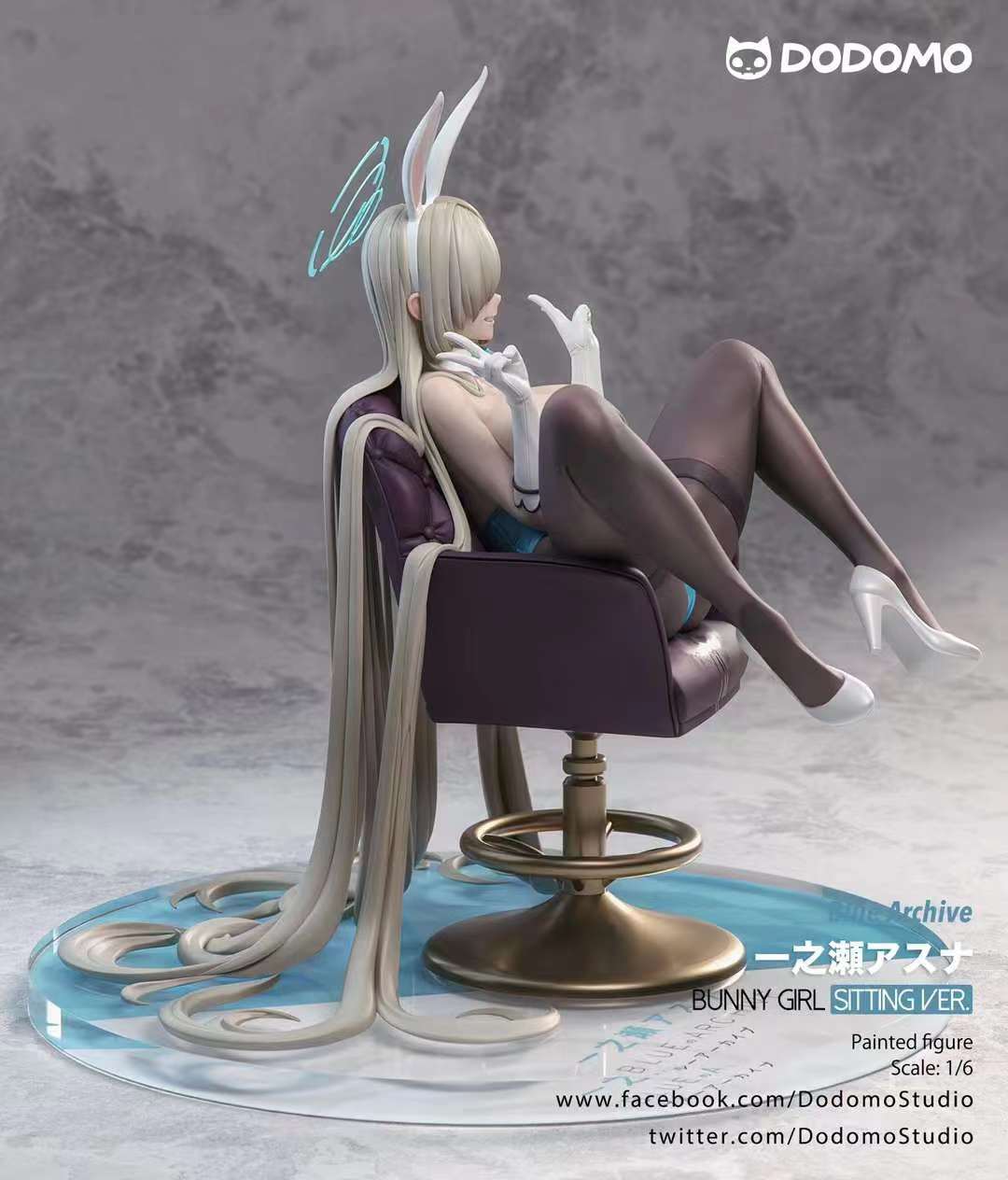 1:6 Ichinose Asuna Bunny Girl Sitting Version Sanamu ya Kielelezo