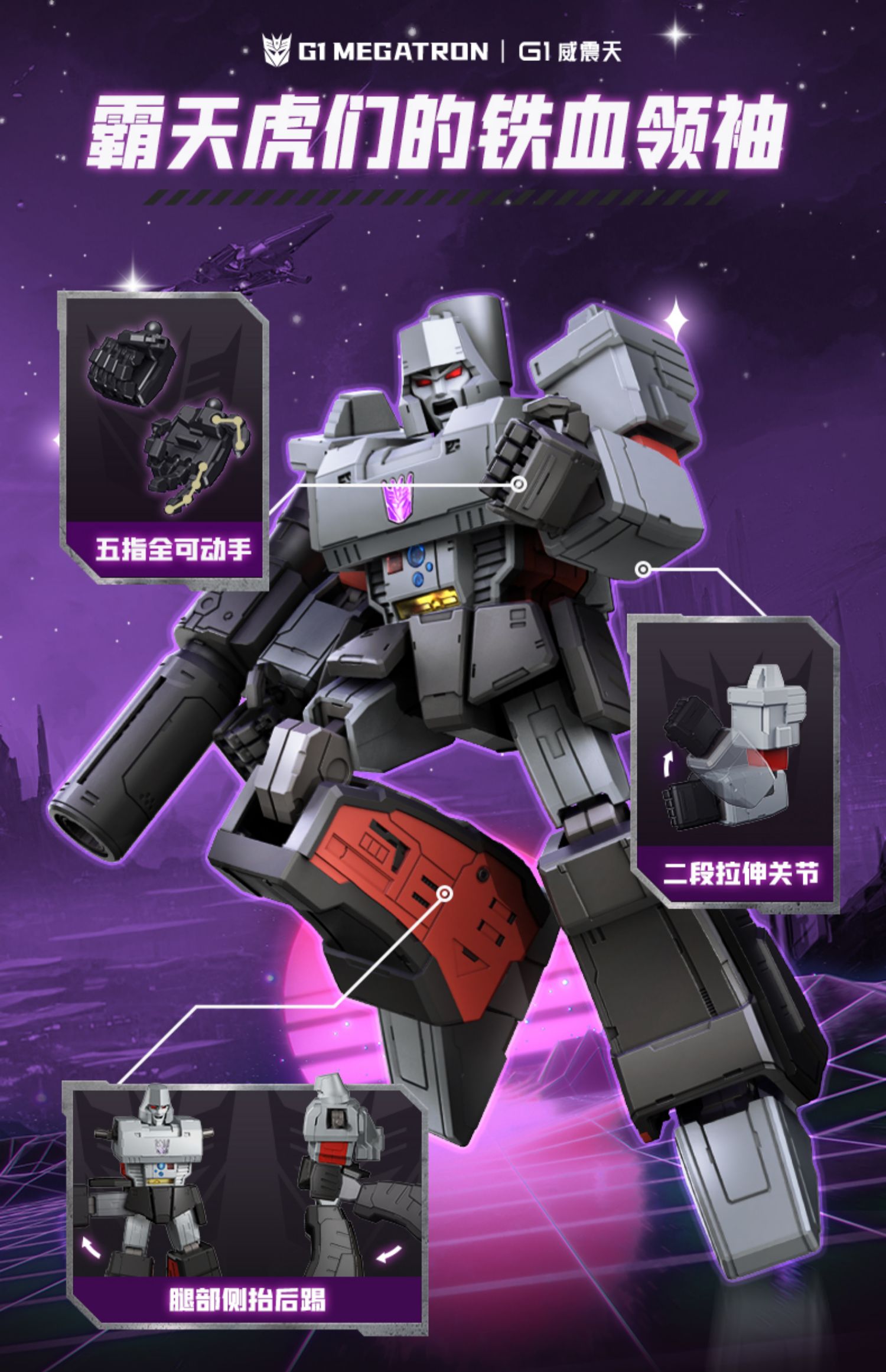 Kit de modelo Transformers G1 Megatron Action Edition