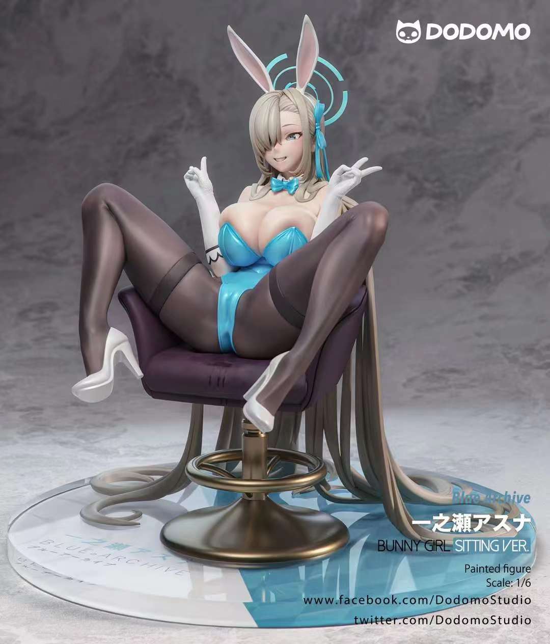 1:6 Ichinose Asuna Bunny Girl Sitting Version Sanamu ya Kielelezo