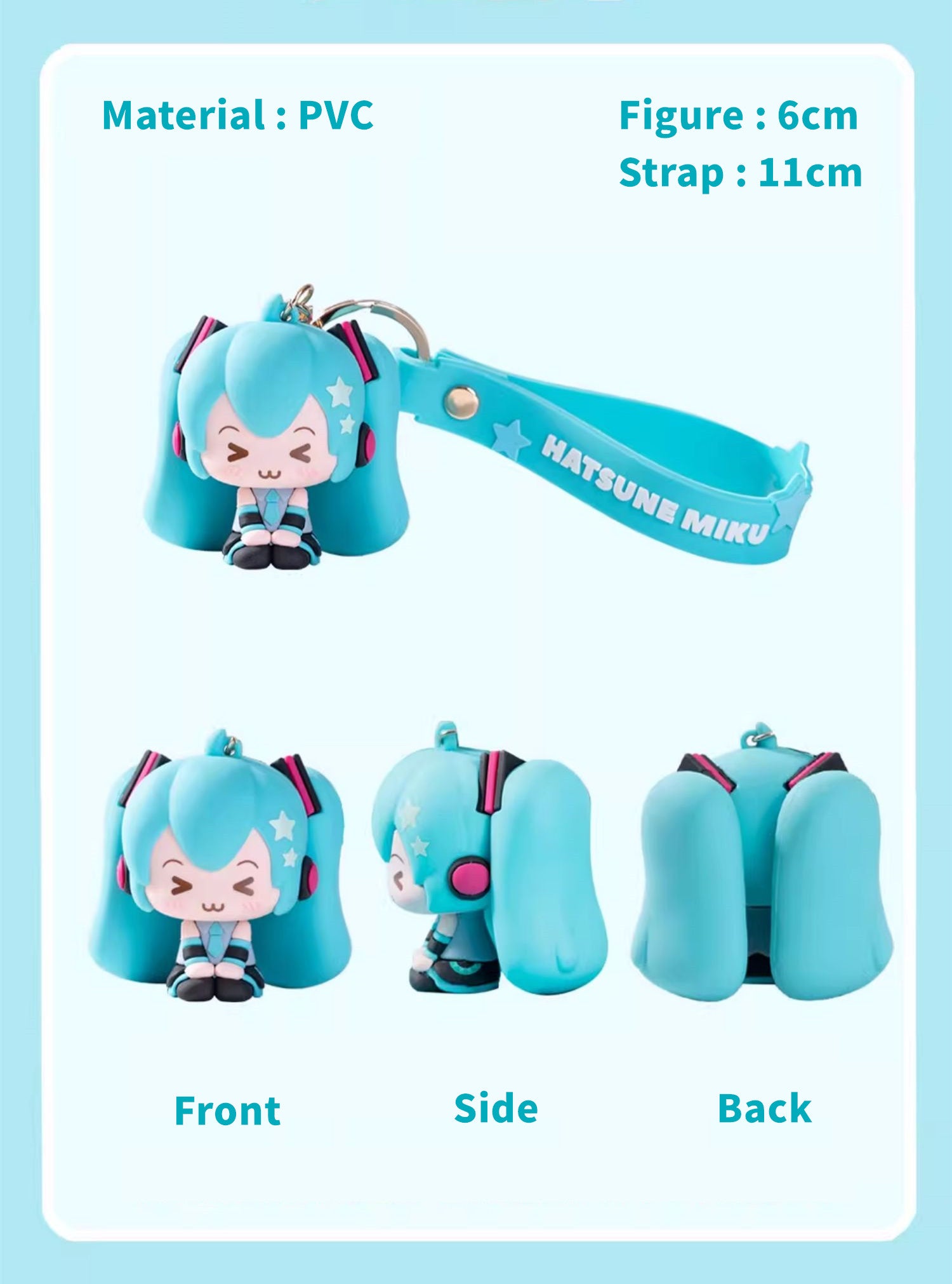 Porte-clés figurine souple Hatsune Miku