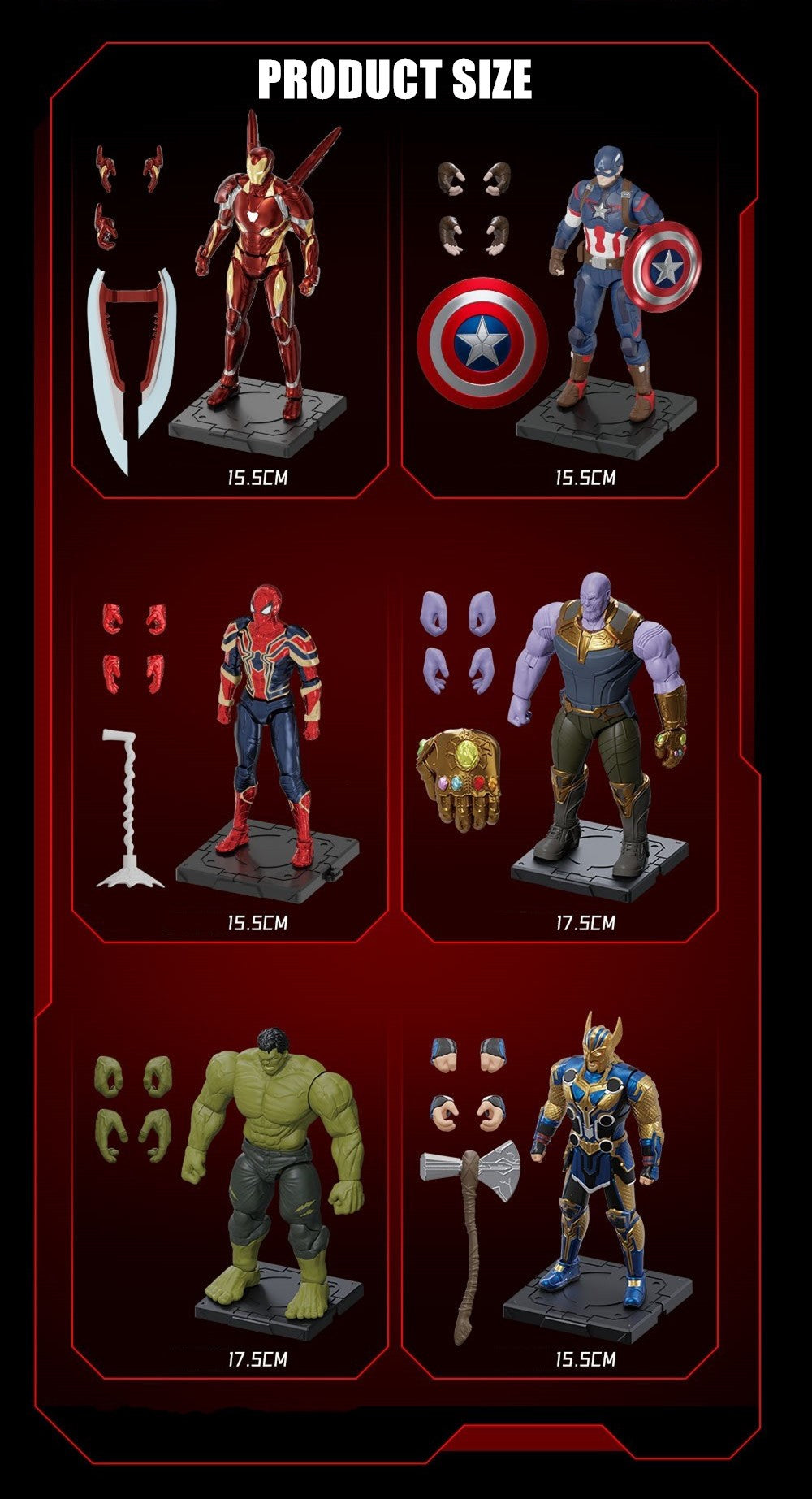 1:12 Avengers Marvel Serisi Aksiyon Figürü Montaj Kiti