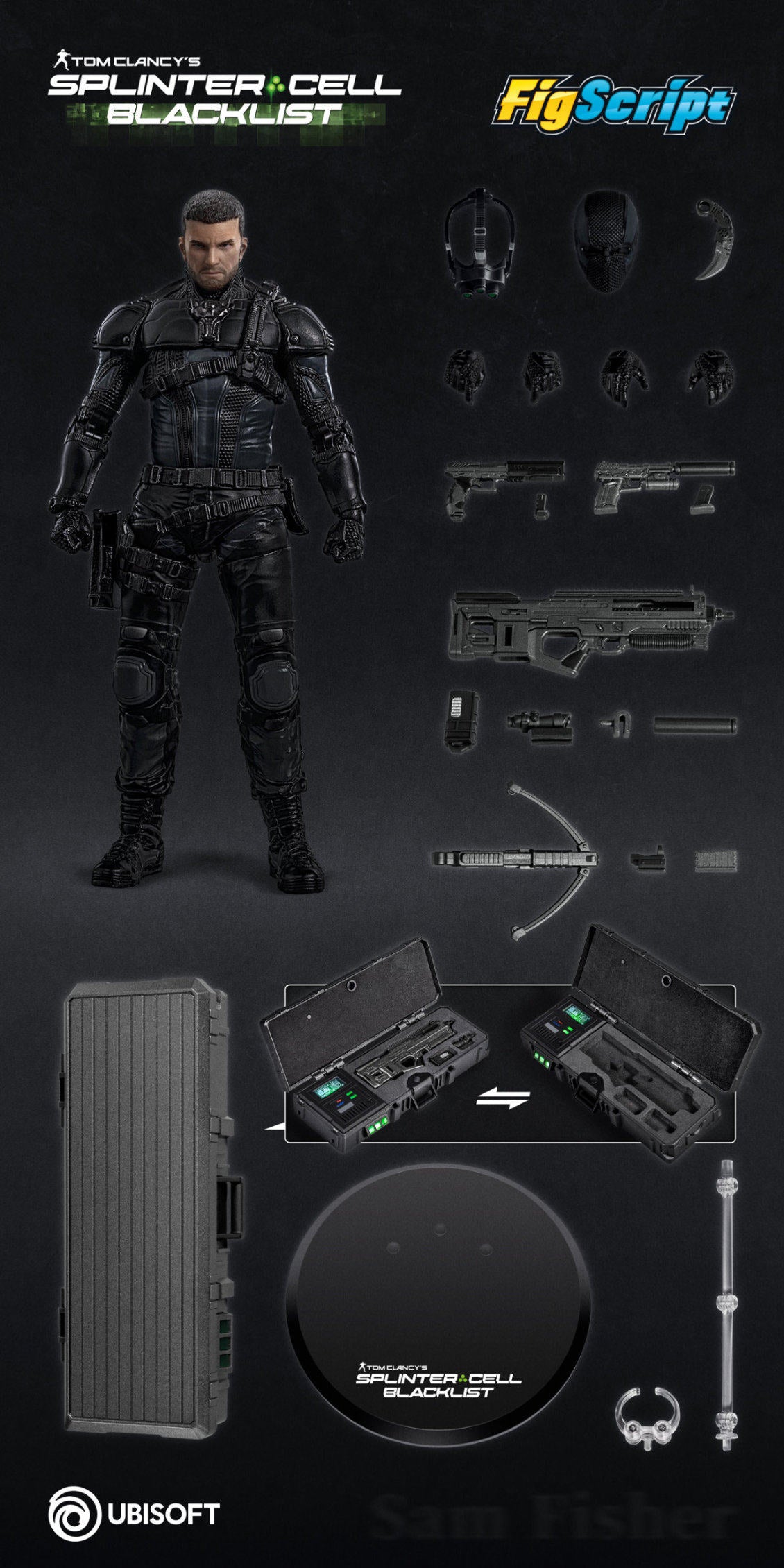 1:12 Sam Fisher FigScript Action Figure