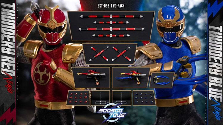 1:6 Thundery Ninja Red & Blue Two Pack Action Figure