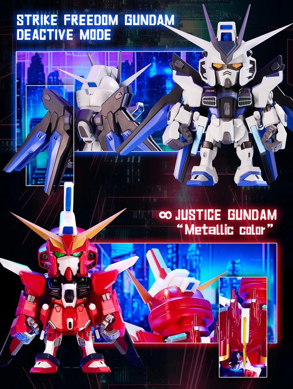 QMSV Strike Freedom Gundam & Infinity Justice Gundam Mini Figure