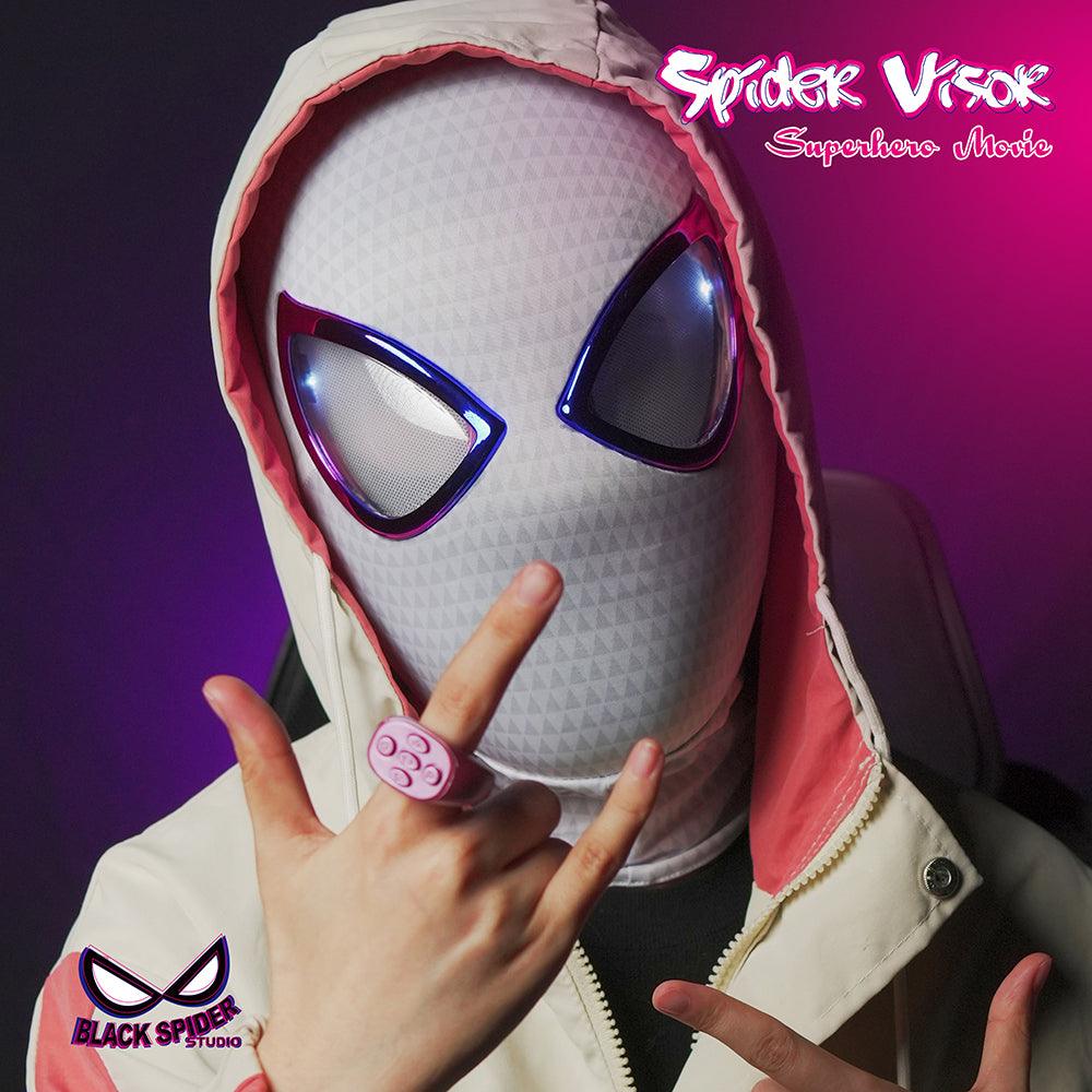 Black Spider Studio - 1:1 Spider Vision Gwen Light-Up Head Mask Cosplay