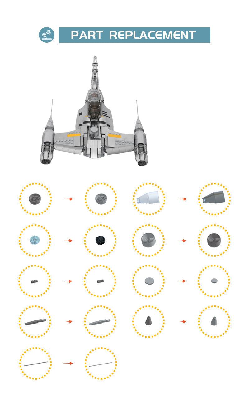 BuildMoc - Naboo N-1 Starfighter Building Blocks - inshobby.com