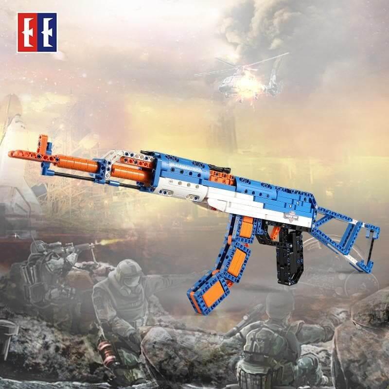 Double E - 1:1 AK-47 Assault Rifle Machine Gun Building Blocks Set - inshobby.com