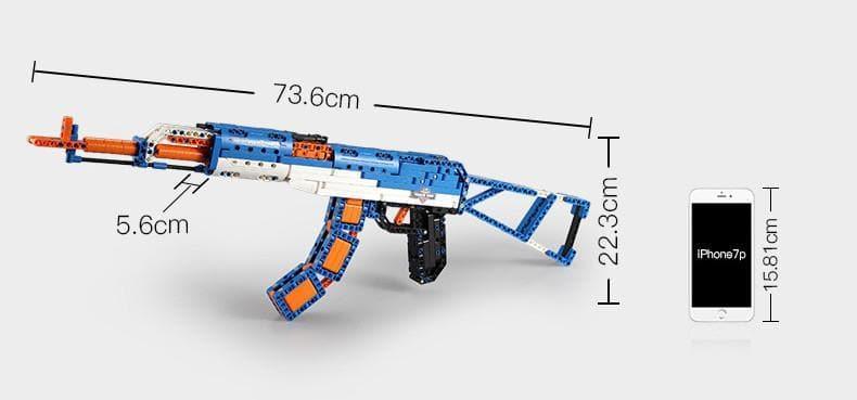 Double E - 1:1 AK-47 Assault Rifle Machine Gun Building Blocks Set - inshobby.com