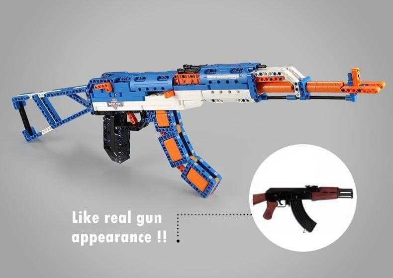 Double E - 1:1 AK-47 Assault Rifle Machine Gun Building Blocks Set - inshobby.com
