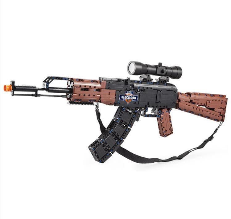 1:1 AK-47 Assault Rifle Machine Gun Building Blocks Set (with Scope)