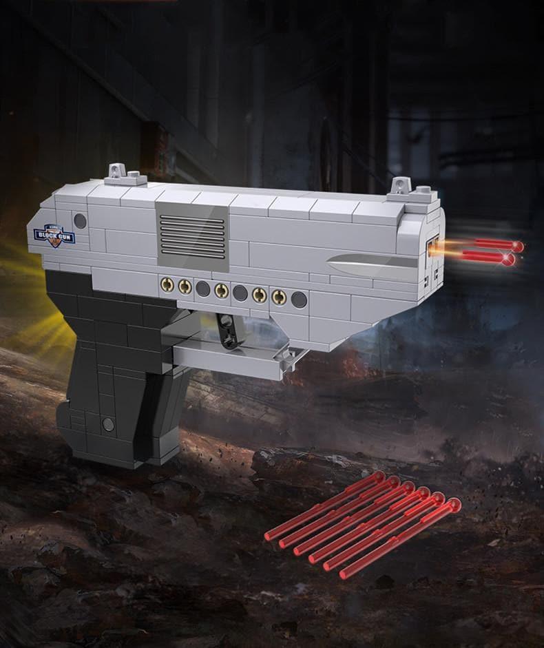 Double E - 1:1 Double Barrel Pistol Gun Handgun Building Blocks Set - inshobby.com