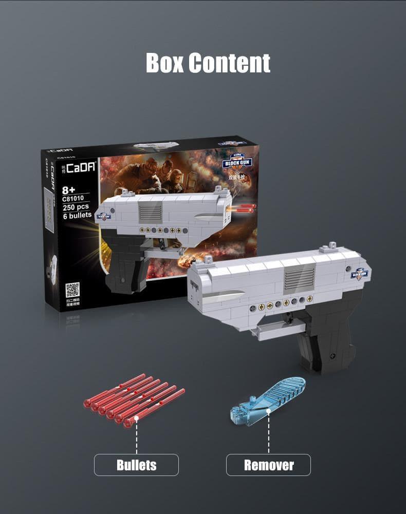 Double E - 1:1 Double Barrel Pistol Gun Handgun Building Blocks Set - inshobby.com