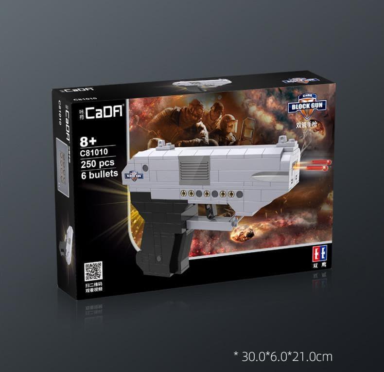 Double E - 1:1 Double Barrel Pistol Gun Handgun Building Blocks Set - inshobby.com