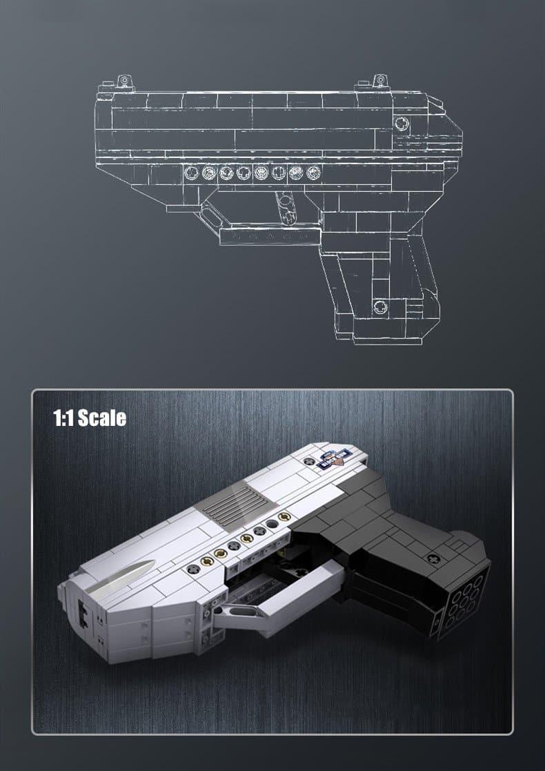 Double E - 1:1 Double Barrel Pistol Gun Handgun Building Blocks Set - inshobby.com