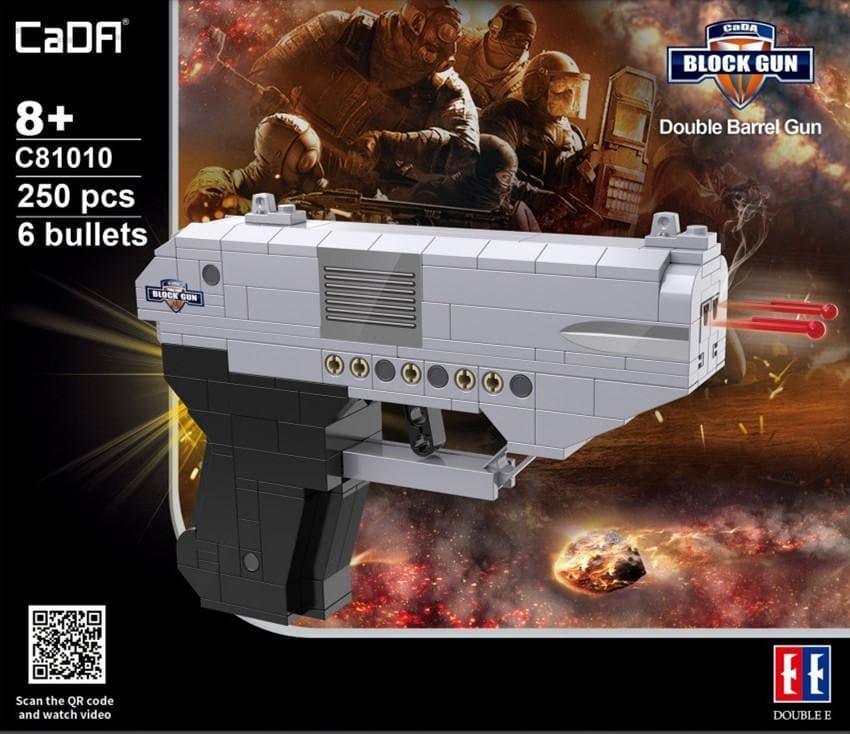 Double E - 1:1 Double Barrel Pistol Gun Handgun Building Blocks Set - inshobby.com