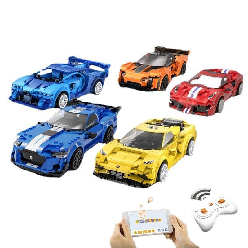 Double E - Blue Knight 500 Race Car Building Blocks Set - inshobby.com
