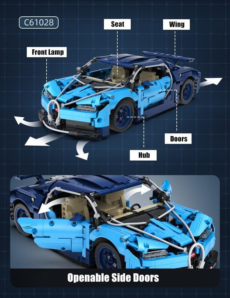 Double E - Blue Phantom Bugatti Chiron Building Blocks Set
