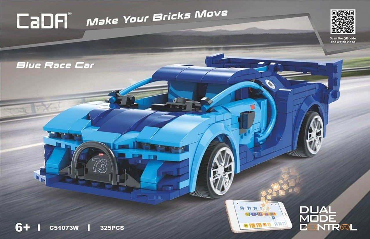 Double E - Bugatti Veyron Blue Race Car Building Blocks Set - inshobby.com