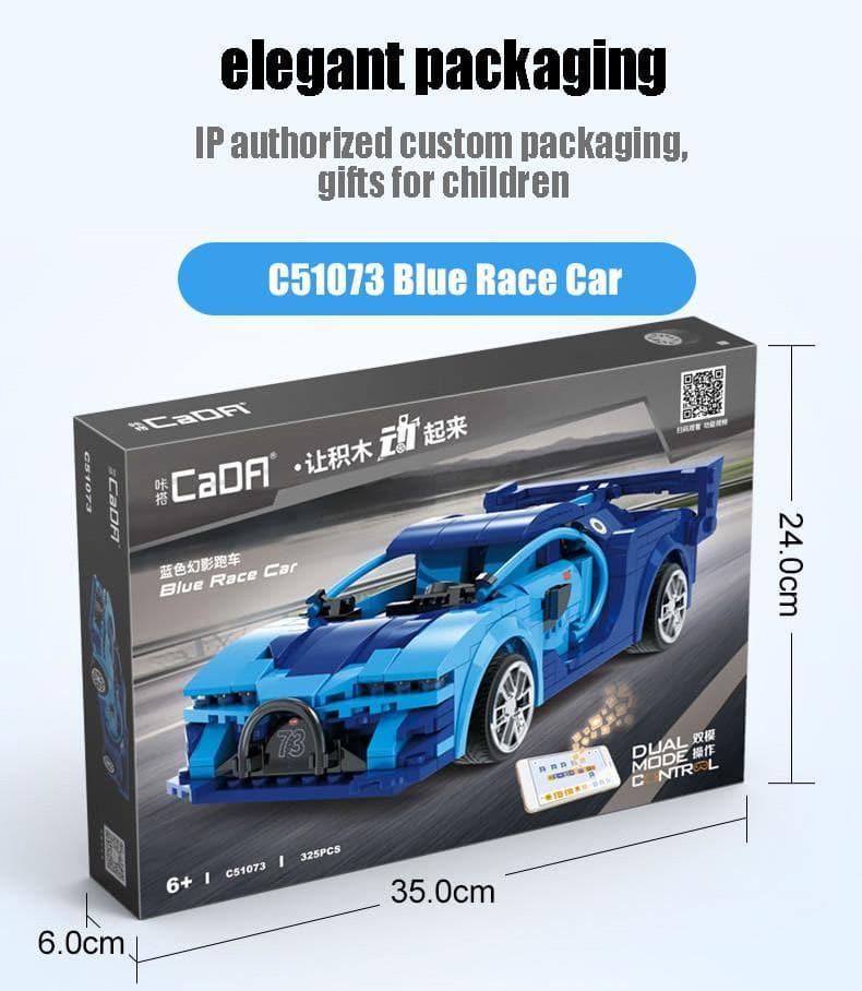 Double E - Bugatti Veyron Blue Race Car Building Blocks Set - inshobby.com