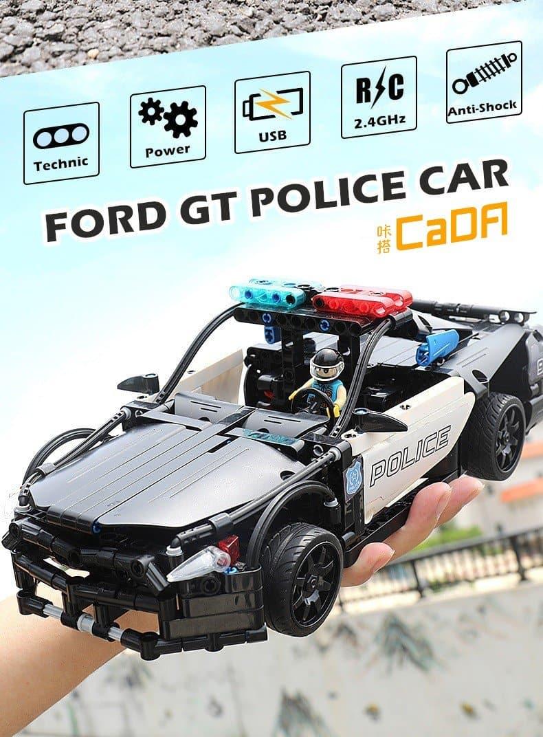 Double E - Ford Mustang GT Police Car Black Building Blocks Set