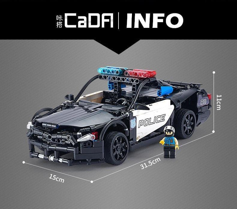 Double E - Ford Mustang GT Police Car Black Building Blocks Set