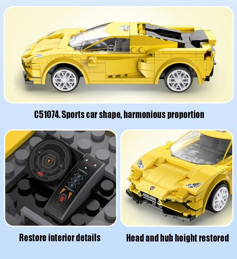 Double E - Lamborghini Huracan EVO Race Car Building Blocks Set - inshobby.com