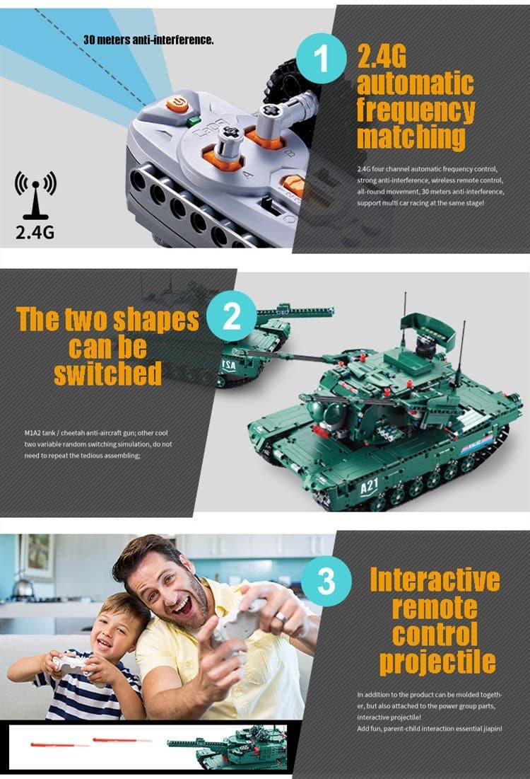 Double E - M1A2 Abrams Tank Building Blocks Set - inshobby.com