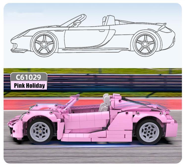 Double E - Pink Holiday Porsche 918 Protoype Building Blocks Set