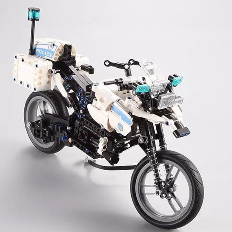Double E - Police Motorcycle Building Blocks Set - inshobby.com