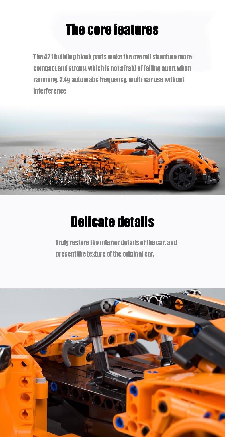 Double E - Porsche 918 Racing Car Building Blocks Set - inshobby.com