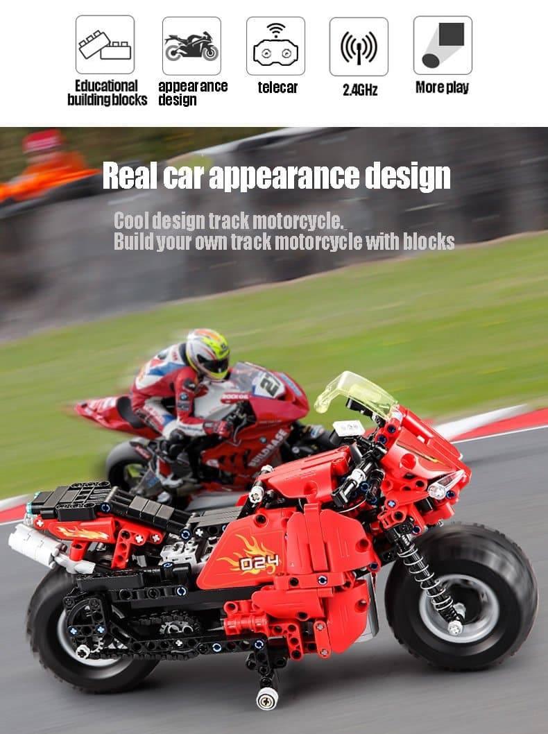 Double E - Race Track Motorcycle Building Blocks Set - inshobby.com