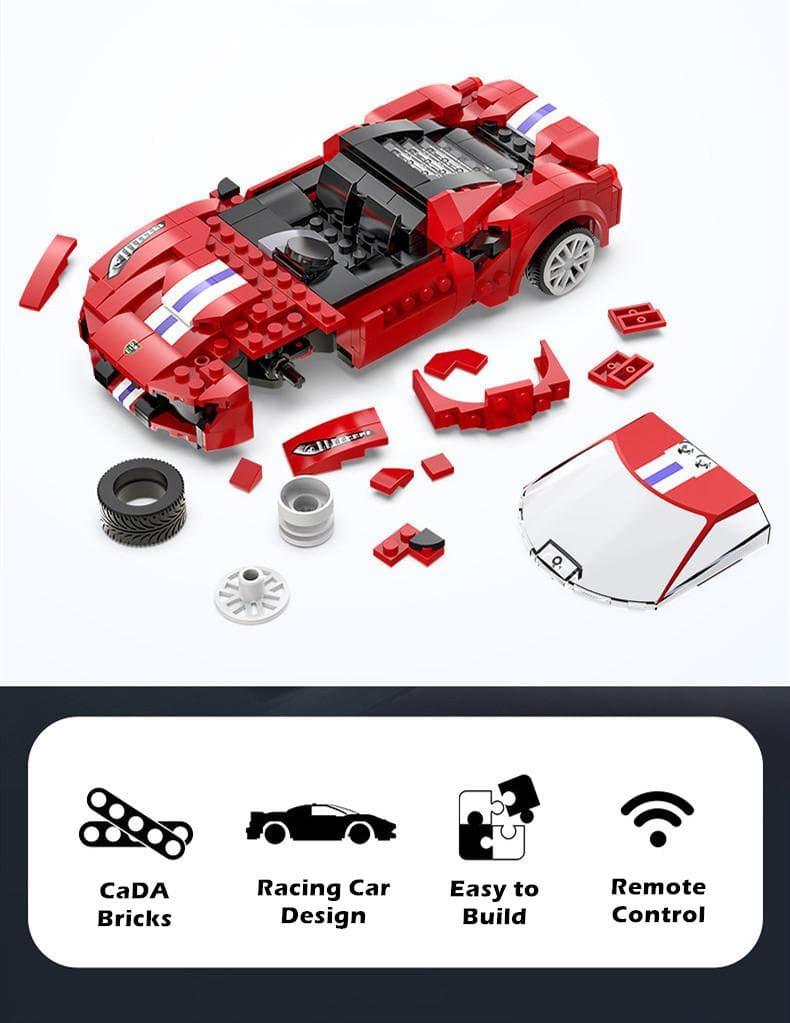 Double E - Red Race Car Ferrari 488 Building Blocks Set