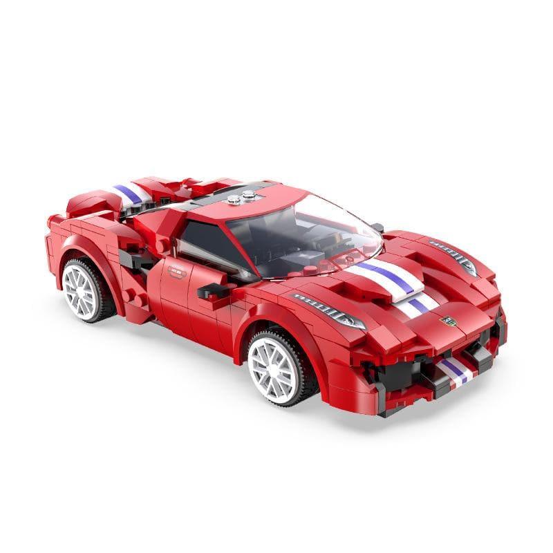 Double E - Red Race Car Ferrari 488 Building Blocks Set