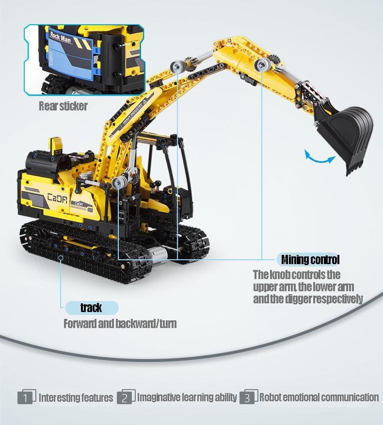 Double E - Rock Man Excavator Machine Building Blocks Set - inshobby.com