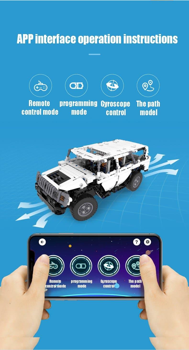 Double E - Warrior Hummer H2 Off-Road Car Building Blocks Set - inshobby.com