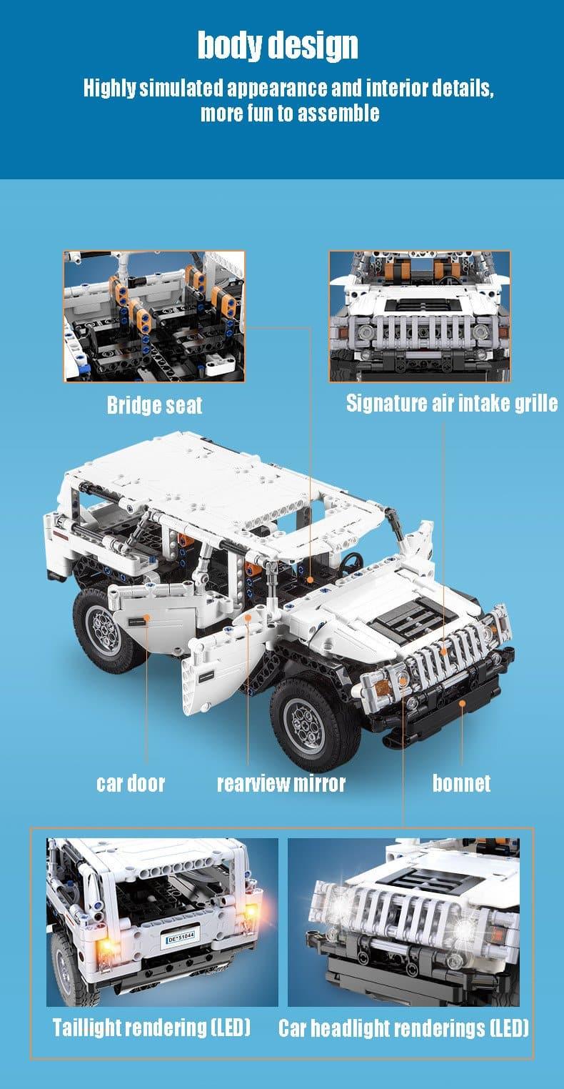 Double E - Warrior Hummer H2 Off-Road Car Building Blocks Set - inshobby.com
