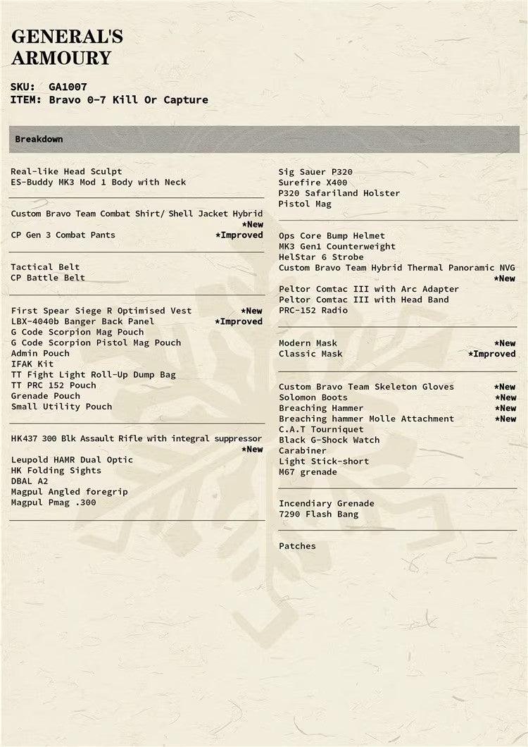 Easy & Simple - 1:6 Bravo 0-7 Kill or Capture Action Figure - inshobby.com