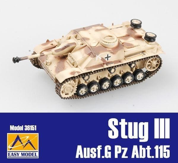 Easy Model - 1:72 Stug III Ausf G Pz Abt115 Belgium 1944 Tank