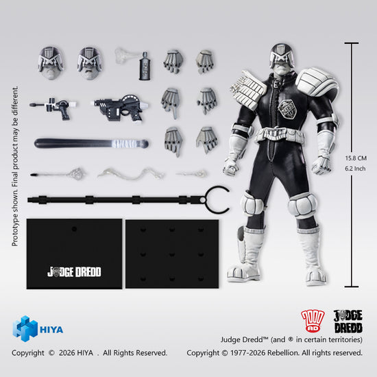 1:12 Judge Dredd Black & White Version Action Figure