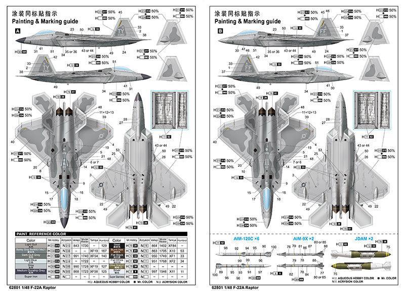 I ? KIT - 1:48 F-22A Raptor Fighter Assembly Kit - inshobby.com