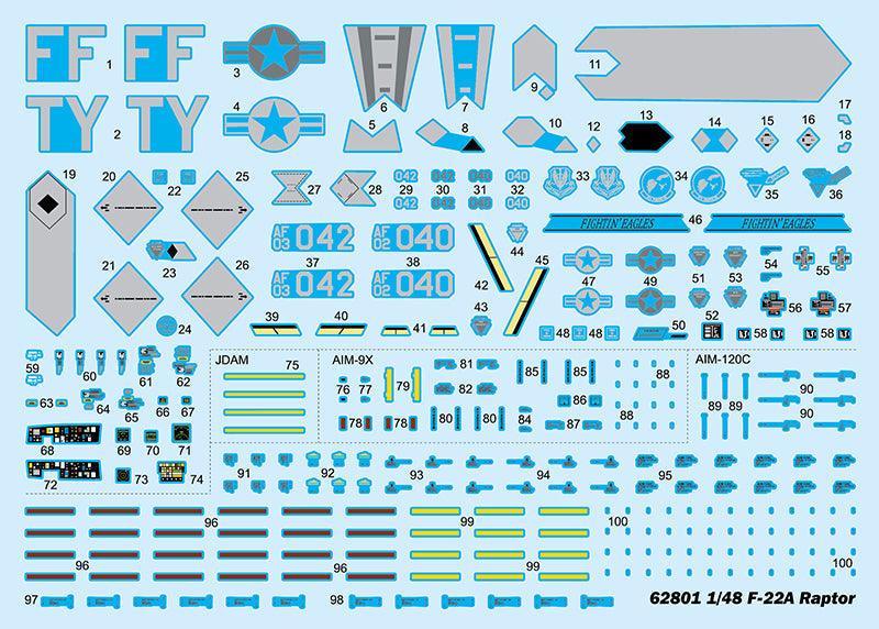 I ? KIT - 1:48 F-22A Raptor Fighter Assembly Kit - inshobby.com