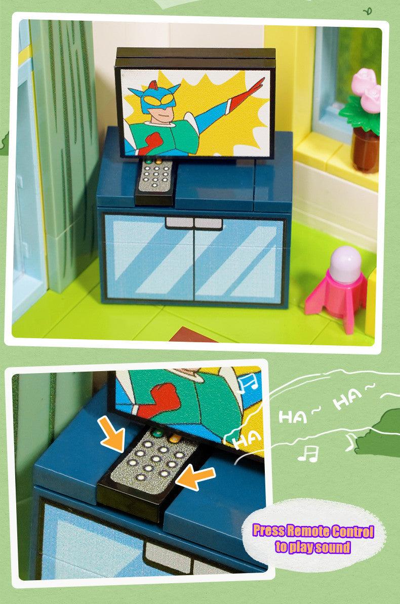 Keeppley - Crayon Shin-Chan Home Scene Building Blocks Set - inshobby.com